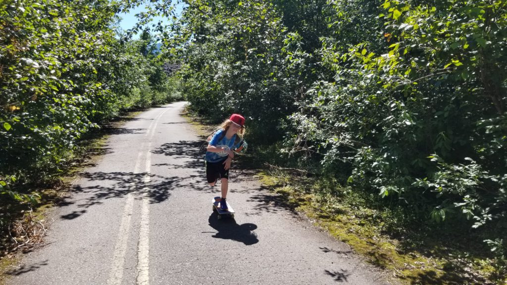 Kaelen pushing the trail - Hwy3